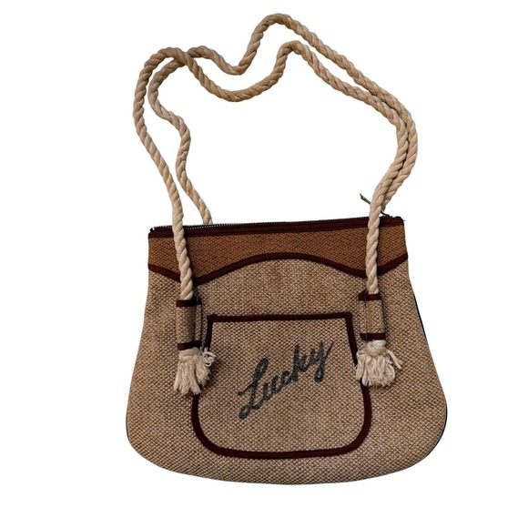 Lucky Brand Handbags - Lucky‎ Brand Tote Bag Canvas Rope Handle Women Boho Purse Coastal Straw Nautical